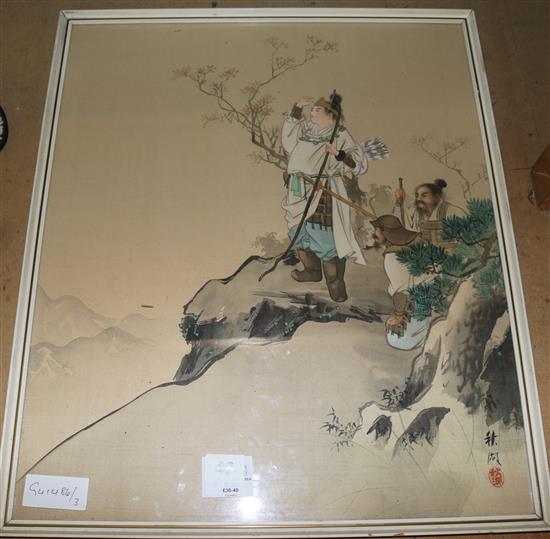 Oriental painting on silk